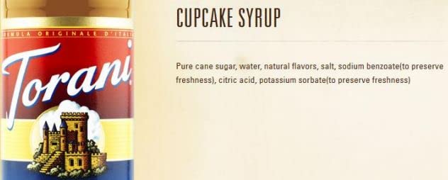 Torani Cupcake Syrup, 750 ml