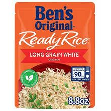 Load image into Gallery viewer, BEN&#39;S ORIGINAL Ready Rice Original Long Grain White Rice, Easy Dinner Side, 8.8 OZ Pouch (Pack of 12)