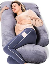 Load image into Gallery viewer, Momcozy Pregnancy Pillows, U Shaped Full Body Maternity Pillow with Removable Cover - Support for Back, Legs, Belly, Hips for Pregnant Women, 57 Inch Pregnancy Pillows for Sleeping, Grey