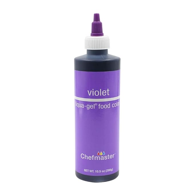 Chefmaster Violet Liqua-Gel® Food Coloring | Vibrant Color | Professional-Grade Dye for Icing, Frosting, Fondant | Baking & Decorating | Fade-Resistant | Easy-to-Use | Made in USA | 10.5 oz