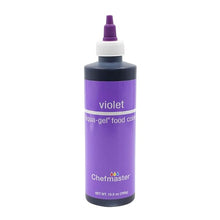 Load image into Gallery viewer, Chefmaster Violet Liqua-Gel® Food Coloring | Vibrant Color | Professional-Grade Dye for Icing, Frosting, Fondant | Baking &amp; Decorating | Fade-Resistant | Easy-to-Use | Made in USA | 10.5 oz