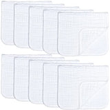 Comfy Cubs Muslin Burp Cloths Large 100% Cotton Hand Washcloths for Babies, Baby Essentials 6 Layers Extra Absorbent and Soft Boys & Girls Baby Rags for Newborn Registry (White, 10-Pack, 20