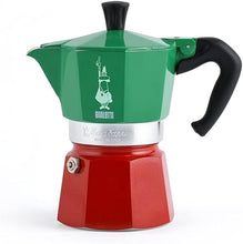 Load image into Gallery viewer, Bialetti - Moka Express Italia Collection: Iconic Stovetop Espresso Maker, Makes Real Italian Coffee, Moka Pot 3 Cups (4.3 Oz - 130 Ml), Aluminium, Colored in Red Green Silver
