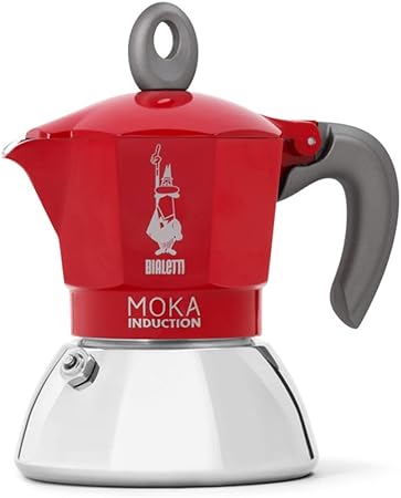 Bialetti - Moka Induction, Moka Pot, Suitable for all Types of Hobs, 2 Cups Espresso (2.8 Oz), Red