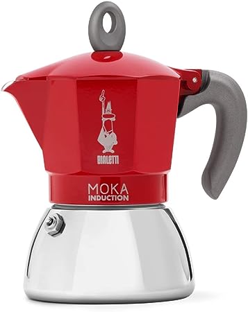 Bialetti - Moka Induction, Moka Pot, Suitable for all Types of Hobs, 6 Cups Espresso (7.9 Oz), Red