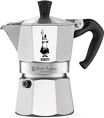 Bialetti - Moka Express: Iconic Stovetop Espresso Maker, Makes Real Italian Coffee, Moka Pot 9 Cups (14 Oz - 420 Ml), Aluminium, Silver