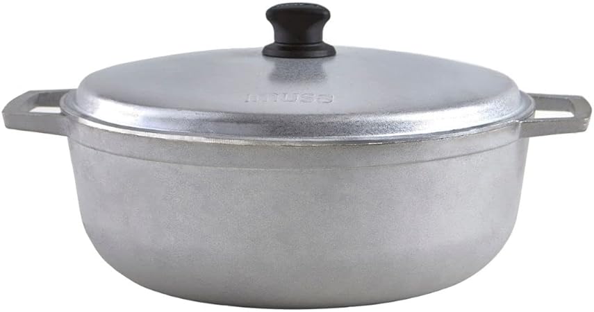 IMUSA USA Traditional Aluminum Colombian Natural Caldero Cookware, 3.7 Quart, Silver