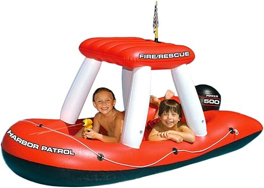 Swimline Fireboat Squirter Inflatable Pool Toy Red/White, 60 X 33 X 32"