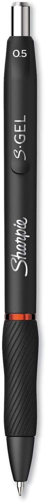 SHARPIE S-Gel 2096166 S-Gel Retractable Gel Pen, Fine 0.5 Mm, Red Ink, Black Barrel, Dozen