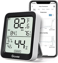 Load image into Gallery viewer, Govee Hygrometer Thermometer H5075, Bluetooth Indoor Room Temperature Monitor Greenhouse Thermometer with Remote App Control, Notification Alerts, 2 Years Data Storage Export