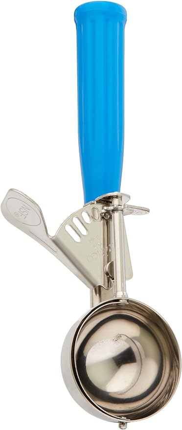 Winco No.16 Ice Cream Disher with Plastic Handle, Size 16, 2 3/4 oz capacity, Blue, Stainess Steel