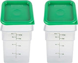 Cambro 4SFSPP190 4 Qt. Translucent Container with SFC2452 Kelly Green Lid, 4Quart, pack of 2