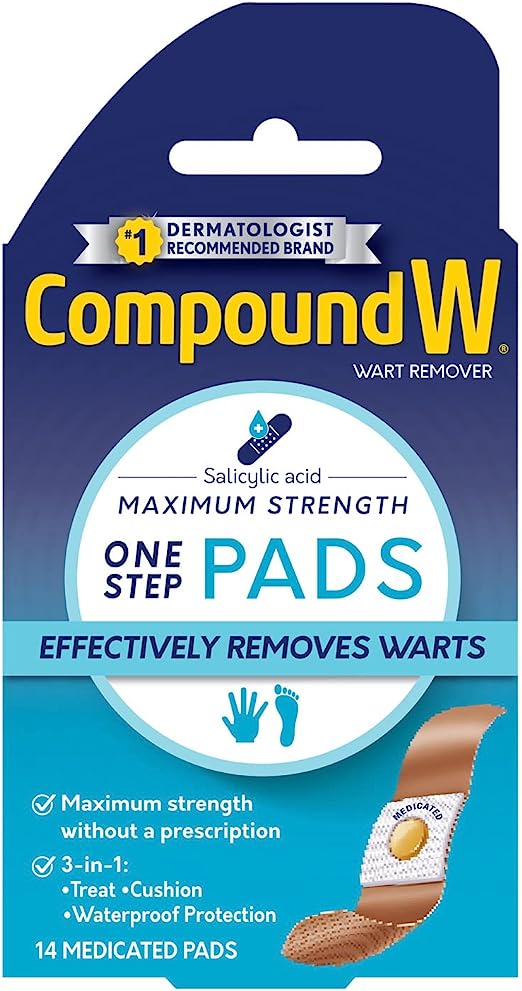 Compound W Wart Remover Maximum Strength One Step Pads, 14 Medicated Pads