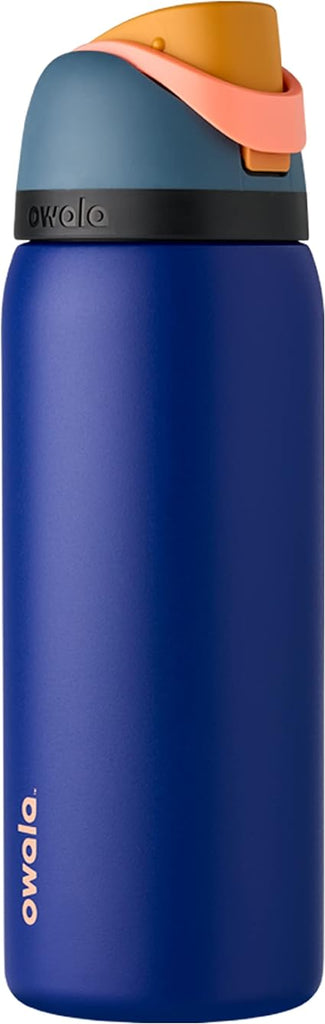 Owala FreeSip Insulated Stainless Steel Water Bottle with Straw for Sports and Travel, BPA-Free, 32-oz, Tide Me Over