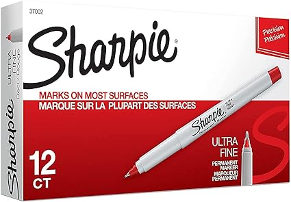 Sharpie Ultra Fine Point Permanent Markers, 12 Red Markers(37002) Color: Red Office Supply Product