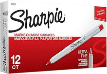 Load image into Gallery viewer, Sharpie Ultra Fine Point Permanent Markers, 12 Red Markers(37002) Color: Red Office Supply Product