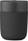 W&P Porter Travel Coffee Mug with Protective Silicone Sleeve | 12 Ounce Charcoal | Reusable Cup for Coffee or Tea | Portable Ceramic Mug with BPA-Free Press-Fit Lid | Dishwasher Safe | On-the-Go