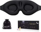 MZOO Sleep Eye Mask for Men Women, 3D Contoured Cup Sleeping Mask & Blindfold, Concave Molded Night Sleep Mask, Block Out Light, Soft Comfort Eye Shade Cover for Travel Yoga Nap, Black