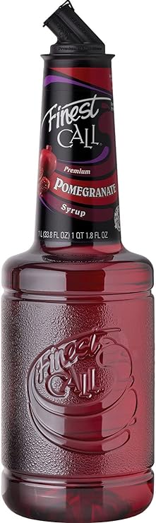 Finest Call Premium Pomegranate Syrup Drink Mix, 1 Liter Bottle (33.8 Fl Oz), Individually Boxed