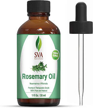 Load image into Gallery viewer, SVA Organics Rosemary Essential Oil 1 Oz Pure &amp; Natural for Skin, Face, Hair Care, Aromatherapy, Diffuser, Hair Growth, Conditioner
