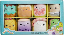 Load image into Gallery viewer, Squishmallows Official Kellytoy Box Set of 8 5 inch Food squishmallows (Chanel, Maya, Keina, Poplina, Sinclair, Maui, Bernardo and Lena), Blue