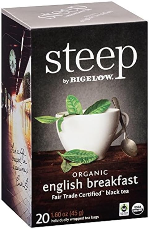 steep by Bigelow Organic English Breakfast Tea, 20 Count Box