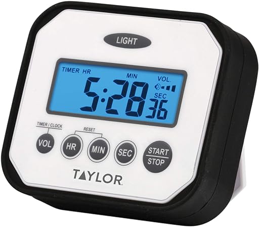 Taylor n' Drop Digital Timer with Volume Settings, One Size, White
