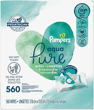 Load image into Gallery viewer, Pampers Aqua Pure Sensitive Baby Wipes 10X Pop-Top 560 Count