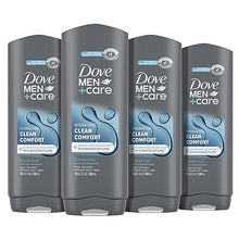 Load image into Gallery viewer, Dove Men+Care Body and Face Wash Clean Comfort 4 Count for Healthier and Stronger Skin Effectively Washes Away Bacteria While Nourishing Your Skin, 18 oz