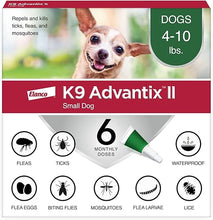 Load image into Gallery viewer, K9 Advantix II Small Dog Vet-Recommended Flea, Tick &amp; Mosquito Treatment &amp; Prevention | Dogs 4-10 lbs. | 6-Mo Supply