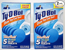 Load image into Gallery viewer, Ty D BOL Toilet Cleaning Tablets with Continuous Blue Spruce Scent keeps Toilets Smelling fresh and clean 10 tabs (2-5 Count Packs) (Blue Spruce)
