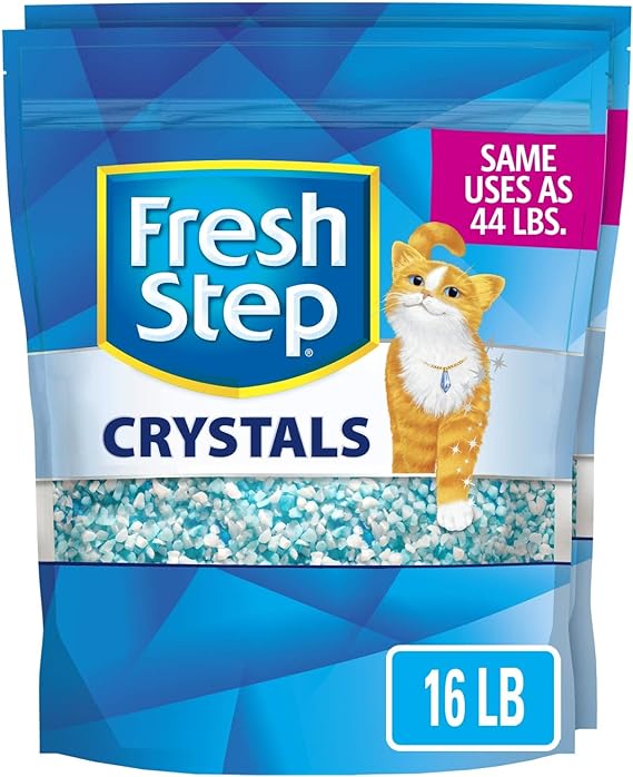 Fresh Step Crystals Cat Litter, Ultra Lightweight and Absorbing, 16 lbs total, (2 Pack of 8lb Bags)