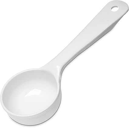 Carlisle FoodService Products Measure Miser Solid Measuring Spoon with Short Handle, 3 Ounces, White, 1 Count (Pack of 1)