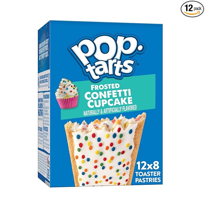 Pop-Tarts Breakfast Toaster Pastries, Frosted Confetti Cupcake (96 Pop-Tarts)