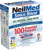 NeilMed Sinus Rinse All Natural Relief Premixed Refill Packets 100 Count (Pack of 1)