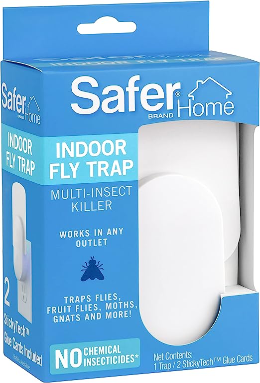 Safer Home SH502 Indoor Plug-In Fly Trap for Flies, Fruit Flies, Moths, Gnats, and Other Flying Insects – 400 Sq Ft of Protection