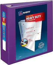 Load image into Gallery viewer, Avery Heavy-Duty View 3 Ring Binder, 3&quot; One Touch EZD Rings, 1 Purple Binder (79810)