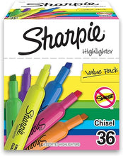 Load image into Gallery viewer, SHARPIE Tank Highlighters, Chisel Tip, Assorted Color Highlighters, Value Pack, 36 Count