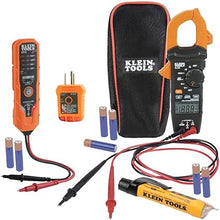 Load image into Gallery viewer, Klein Tools CL120VP Electrical Voltage Test Kit with Clamp Meter, Three Testers, Test Leads, Pouch and Batteries