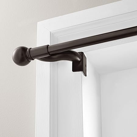 MAYTEX Twist and Shout Smart Rods No Drill Tension 5/8" Window Curtain Drapery Rod, Oil Rubbed Bronze, 28-48 Inch
