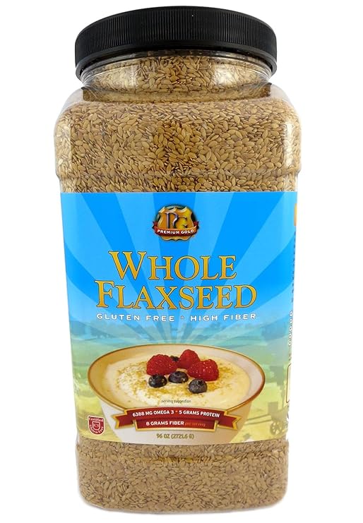Premium Gold Whole Flax Seed | High Fiber Food | Omega 3 | 96oz
