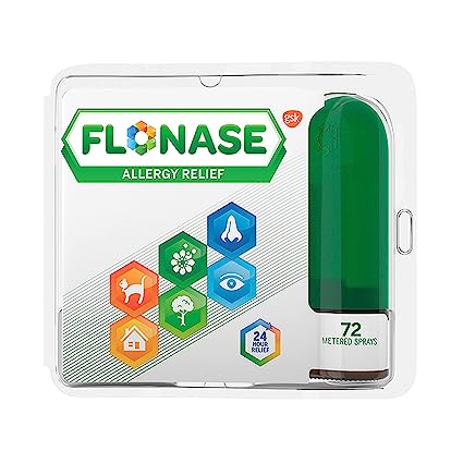 Flonase Allergy Relief Nasal Spray, 24 Hour Non Drowsy Allergy Medicine, Metered Nasal Spray - 72 Sprays