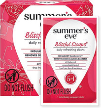 Load image into Gallery viewer, Summer&#39;s Eve Blissful Escape Daily Refreshing Feminine Wipes, Removes Odor, pH balanced, 16 count