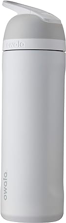 Owala Flip Insulated Stainless Steel Water Bottle with Straw for Sports and Travel, BPA-Free, 24-Ounce, Shy Marshmallow
