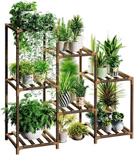 Load image into Gallery viewer, Bamworld Plant Stand Indoor Plant Stands Wood Outdoor Tiered Plant Shelf for Multiple Plants 3 Tiers 7 Potted Ladder Plant Holder Table Plant Pot Stand for Window Garden Balcony Living Room Gifts for Christmas
