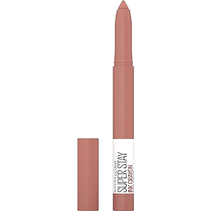 Maybelline Super Stay Ink Crayon Lipstick Makeup, Precision Tip Matte Lip Crayon with Built-in Sharpener, Longwear Up To 8Hrs, Talk The Talk, Sandy Nude, 1 Count
