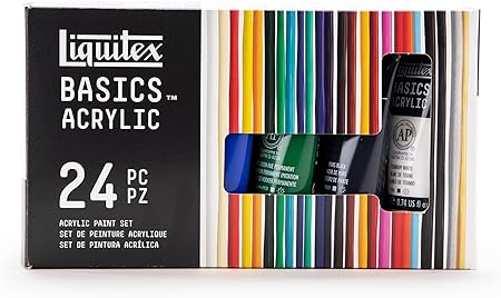 Liquitex BASICS Acrylic Paint Set, 24 x 22ml (0.74-oz) Tube Paint Set