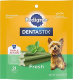 PEDIGREE DENTASTIX Dental Dog Treats for Toy/Small Dogs Fresh Flavor Dental Bones, 21 Count (Pack of 7)