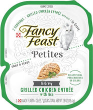 Load image into Gallery viewer, Purina Fancy Feast Petites Gourmet Gravy Wet Cat Food, Petites Grilled Chicken With Rice Entree - (12) 2.8 oz. Tubs