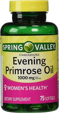 Load image into Gallery viewer, Spring Valley - Evening Primrose Oil 1000 mg, 75 Softgels